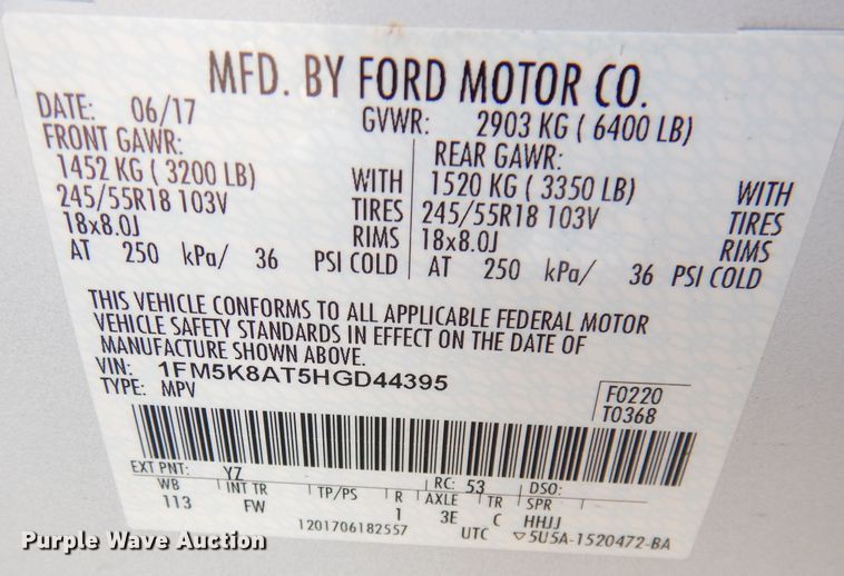 image for item DG0891 2017 Ford Explorer Police Interceptor  SUV