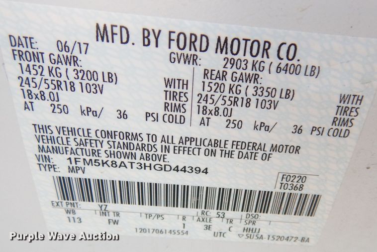 image for item DG0893 2017 Ford Explorer Police Interceptor  SUV