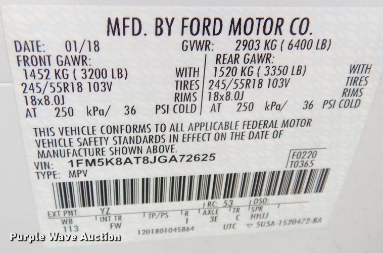 image for item DG0894 2018 Ford Explorer Police Interceptor  SUV