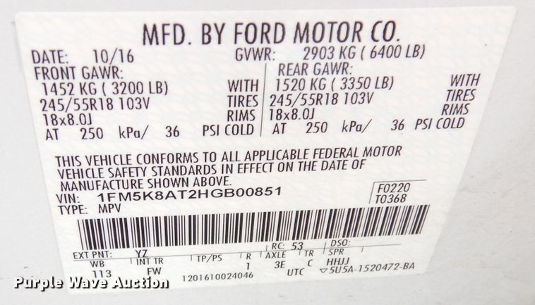 image for item DG0896 2017 Ford Explorer Police Interceptor  SUV