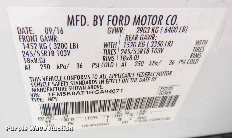 image for item DG0897 2017 Ford Explorer Police Interceptor  SUV