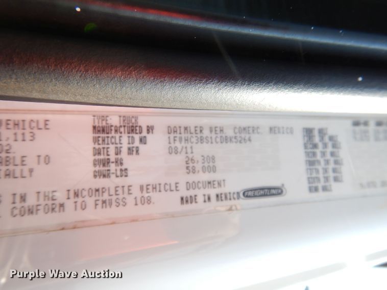 image for item DG0905 2012 Freightliner Business Class M2  dump truck