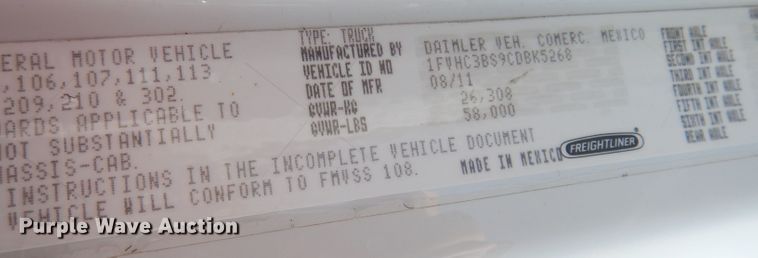 image for item DG0907 2012 Freightliner Business Class M2  dump truck