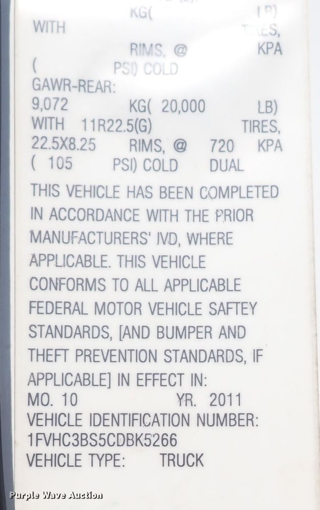 image for item DN2025 2012 Freightliner Business Class M2  dump truck