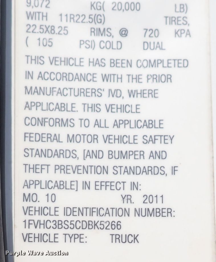 image for item DN2025 2012 Freightliner Business Class M2  dump truck