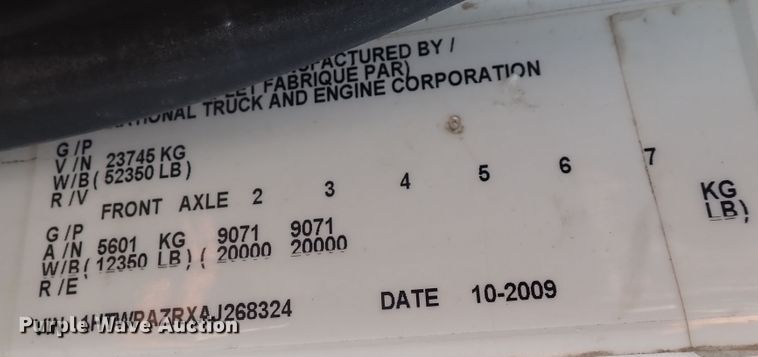 image for item DN2028 2010 International WorkStar 7500  dump truck