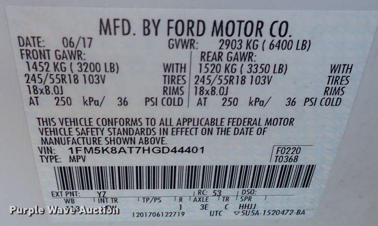 image for item DN2035 2017 Ford Explorer Police Interceptor  SUV