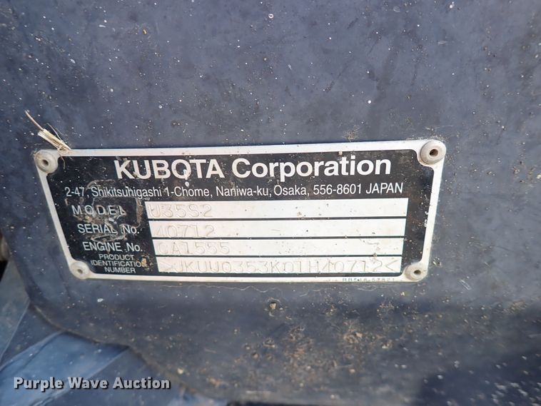 image for item DN2038 2012 Kubota U35S2  mini excavator