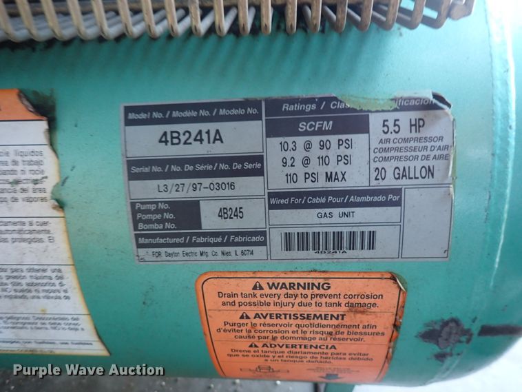 image for item IJ9954 Speedaire  air compressor