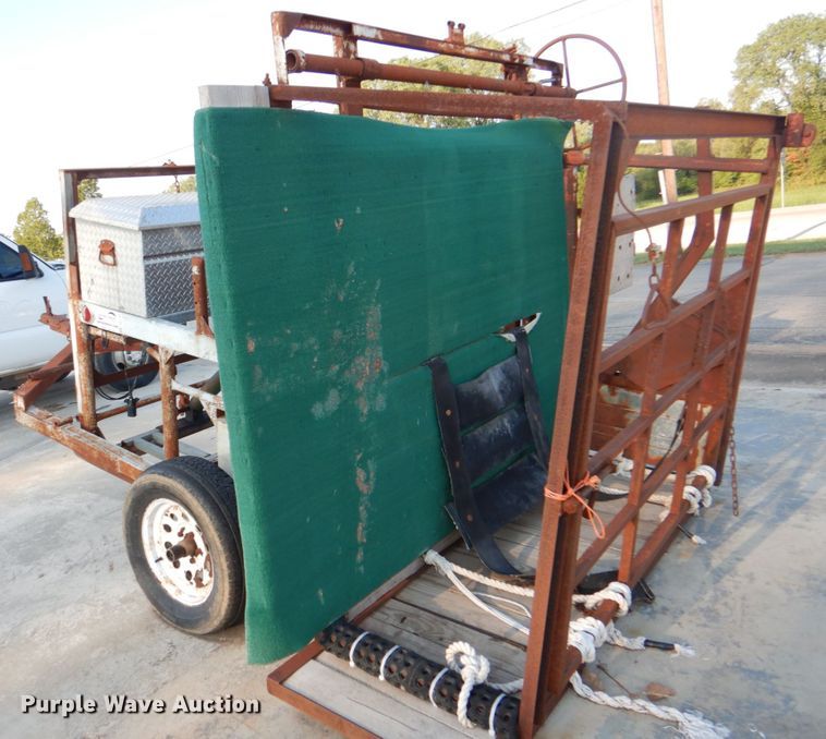 image for item DG1703 Shop built Spring-O-Matic hoof trimming trailer