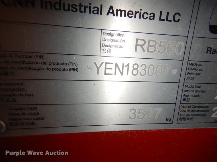 image for item DI5723 2014 New Holland Roll-Belt 560 Specialty Crop  round baler