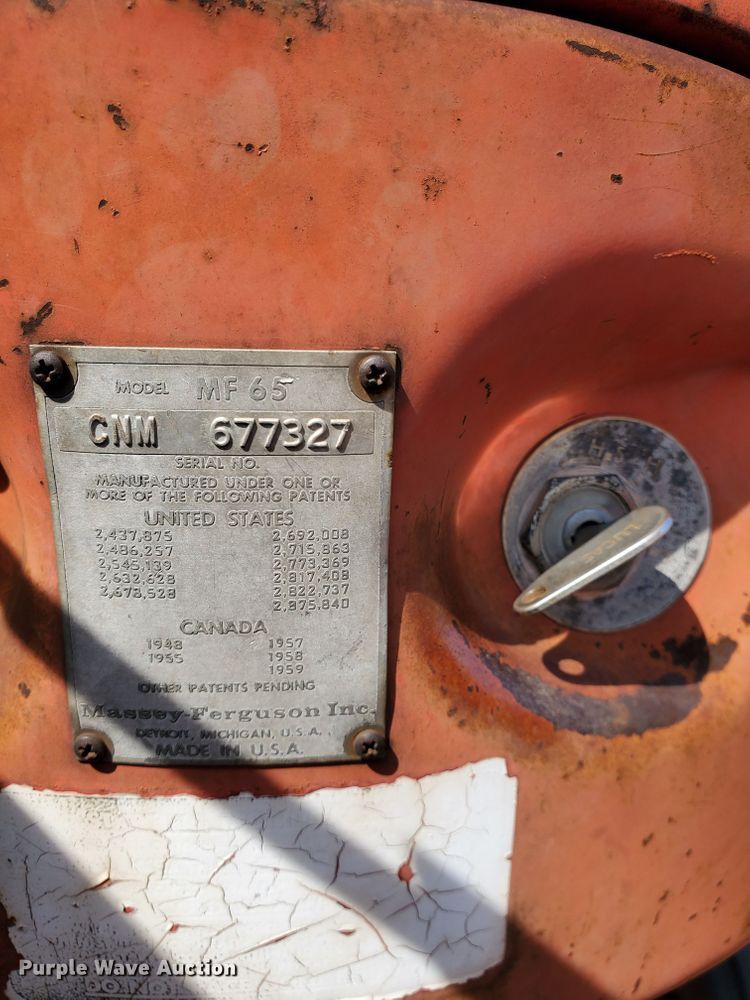 image for item HC9203 1960 Massey Ferguson MF65  tractor