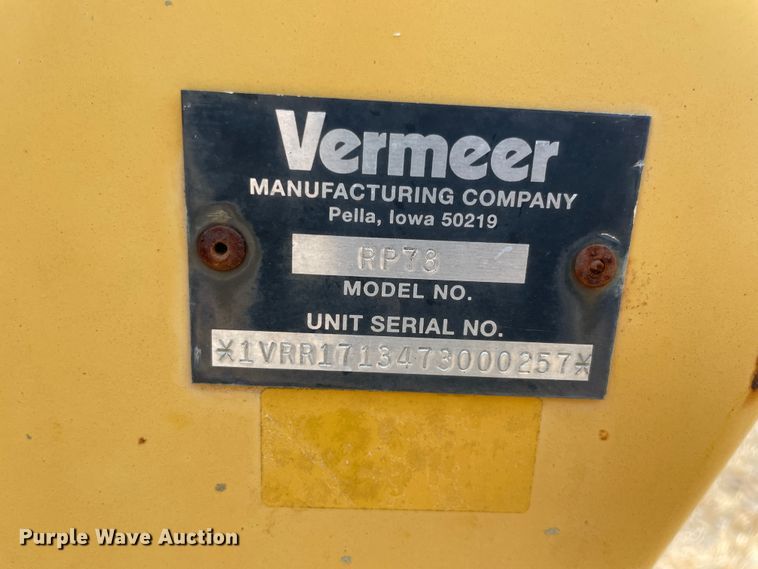 image for item JQ9655 Vermeer RP78  rock picker