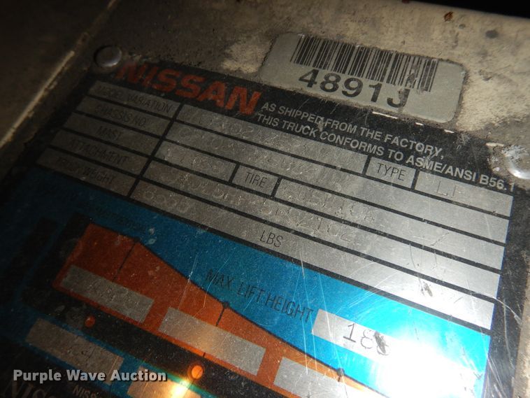 image for item KU9200 Nissan 50  forklift