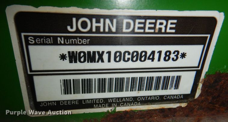 image for item KX9377 John Deere MX10  rotary mower