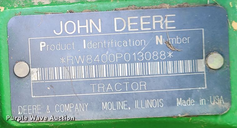 image for item DG3527 1997 John Deere 8400  MFWD tractor