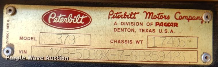 image for item DI5742 1995 Peterbilt 379  semi truck