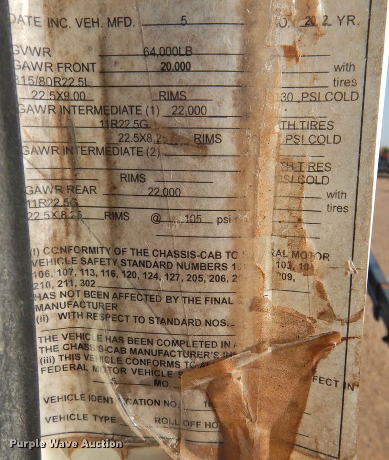 image for item DK2464 2013 Mack GU813  roll-off container truck