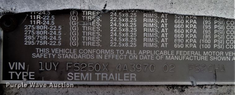 image for item FP9406 2004 Utility Trailer FS2CHA  flatbed trailer