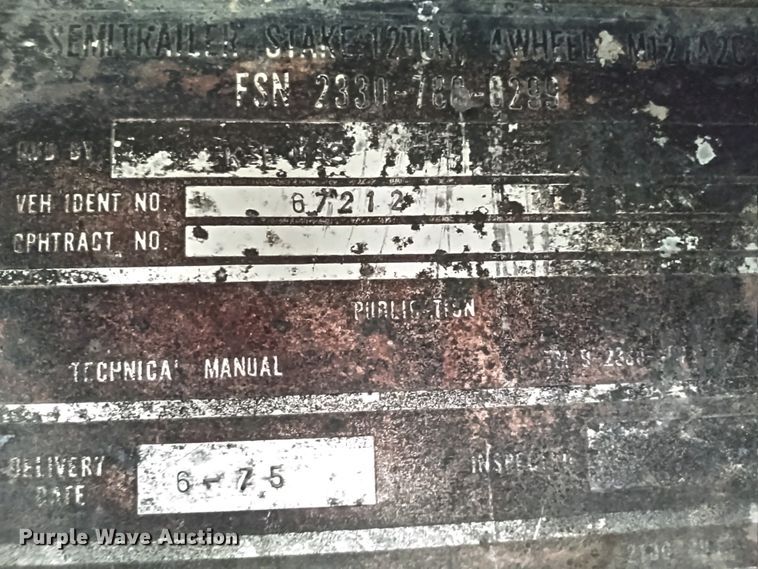 image for item FR9590 1975 KFMS  flatbed trailer