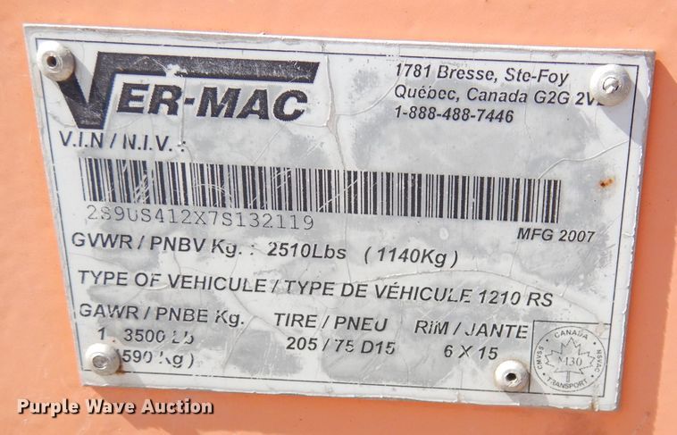 image for item DL3046 2007 Ver-Mac PCMS1210 message board trailer