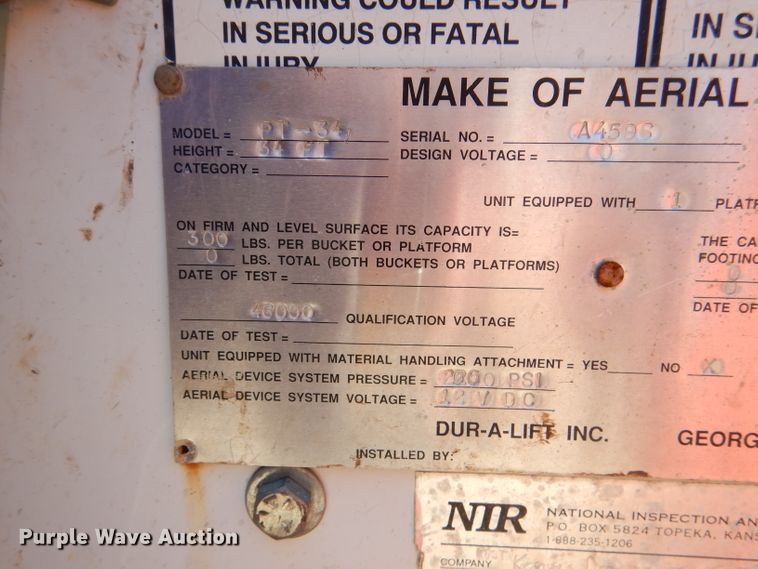 image for item DL3051 2000 Sterling L7500  bucket truck