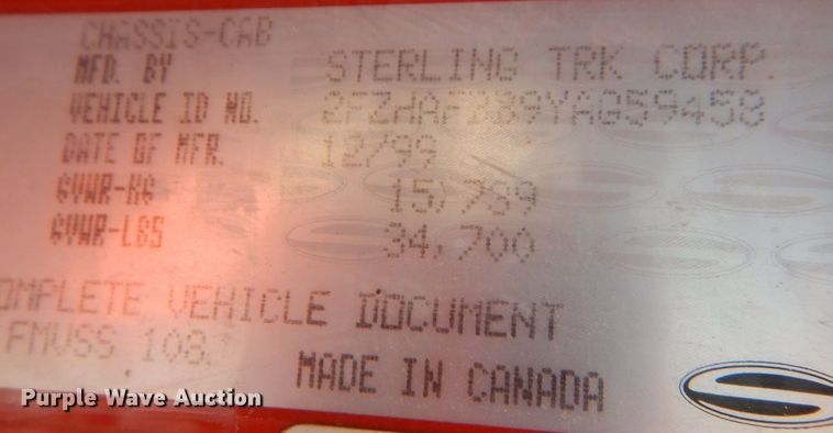 image for item DL3051 2000 Sterling L7500  bucket truck