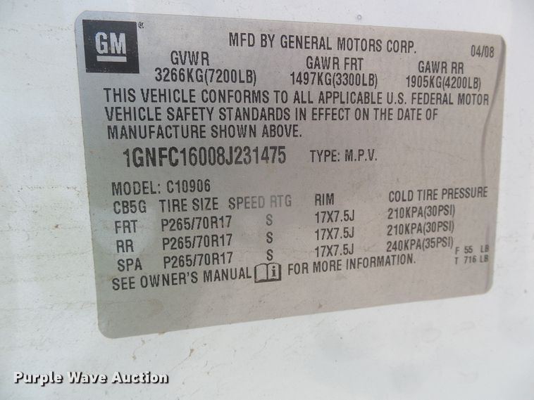 image for item GP9498 2008 Chevrolet Suburban LS  SUV