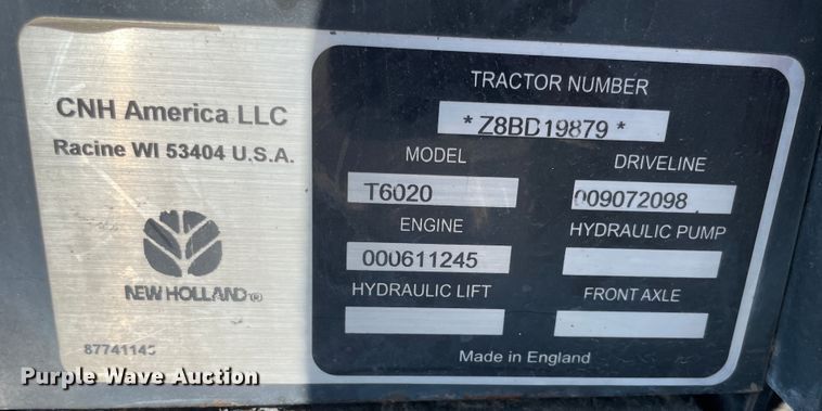 image for item JQ9639 2009 New Holland T6020  tractor