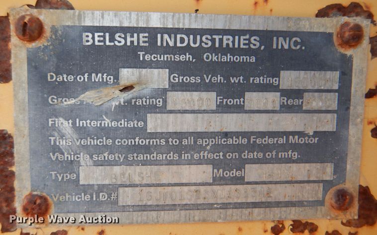 image for item DG1724 1999 Belshe T-18  equipment trailer