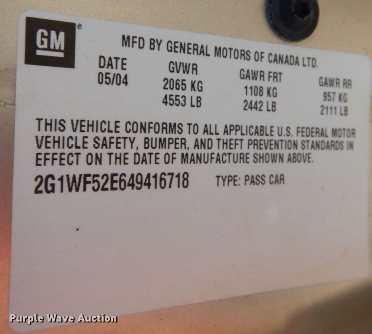 image for item DG1800 2004 Chevrolet Impala