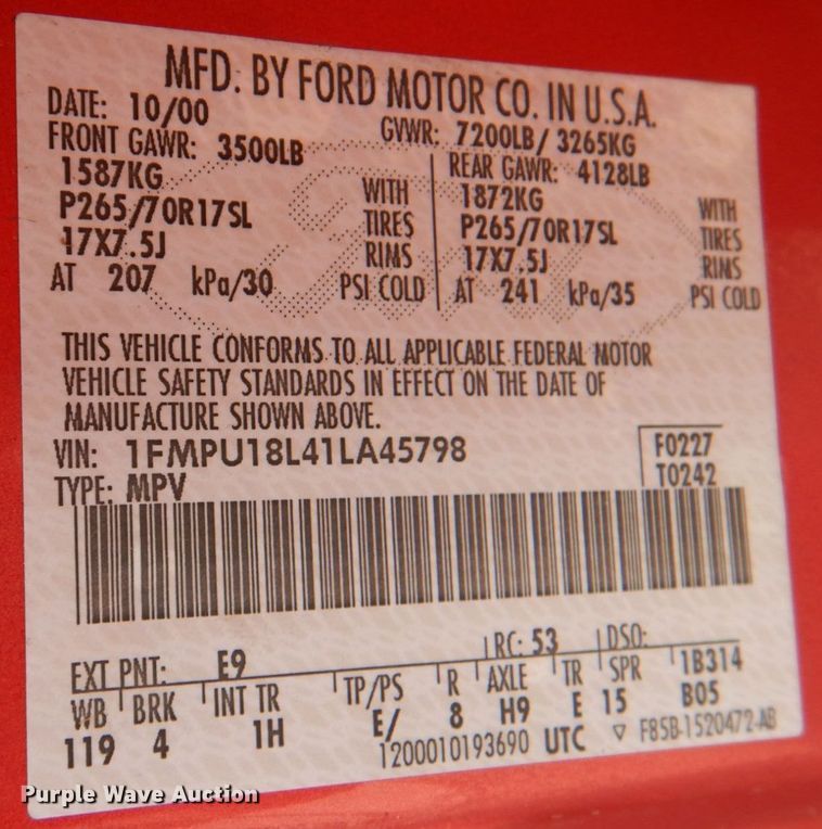 image for item DG1813 2001 Ford Expedition  SUV