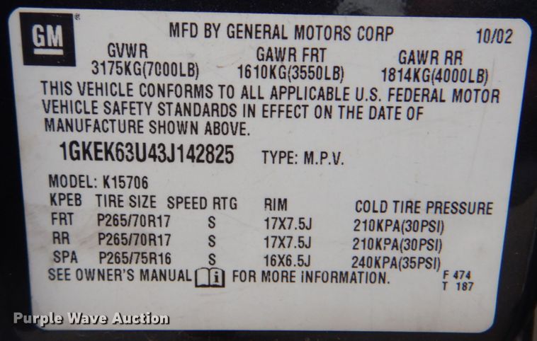 image for item DG1831 2003 GMC Yukon Denali  SUV