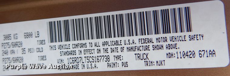 image for item DG1832 2012 Dodge Ram 1500  Crew Cab pickup truck