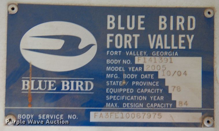image for item DI5303 2005 Blue Bird All American  school bus