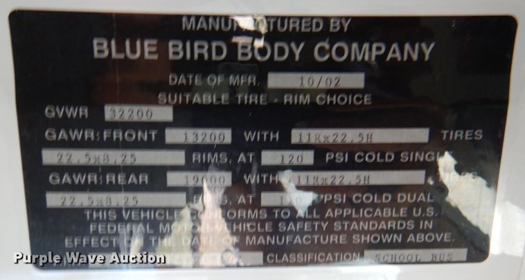 image for item DI5305 2004 Blue Bird TC2000  school bus