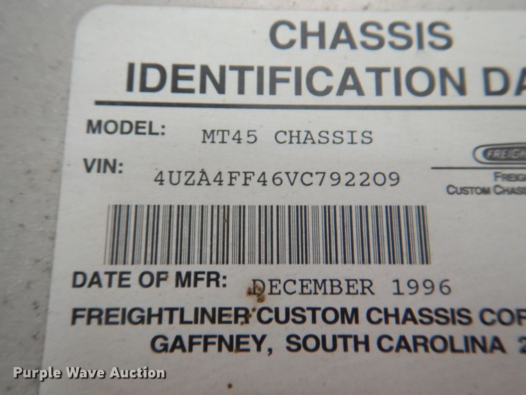 image for item DL0173 1997 Freightliner MT45  delivery truck