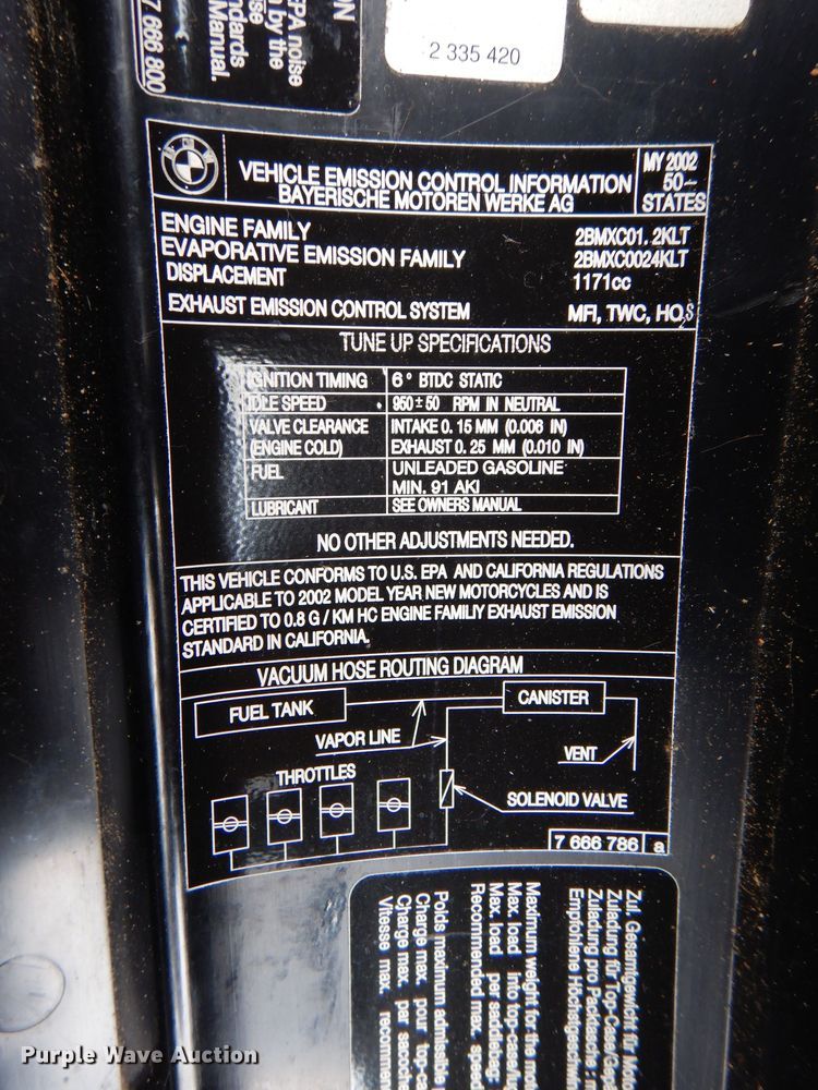 image for item DM1283 2002 BMW K1200LT  motorcycle