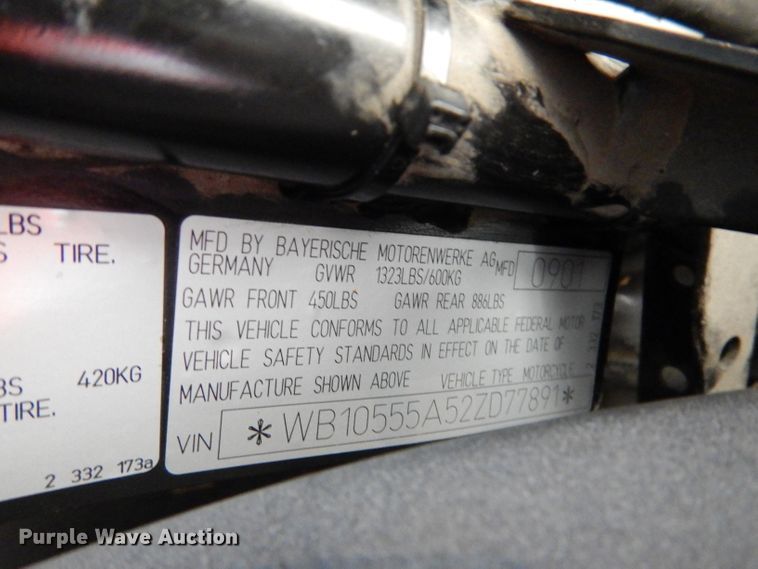 image for item DM1283 2002 BMW K1200LT  motorcycle