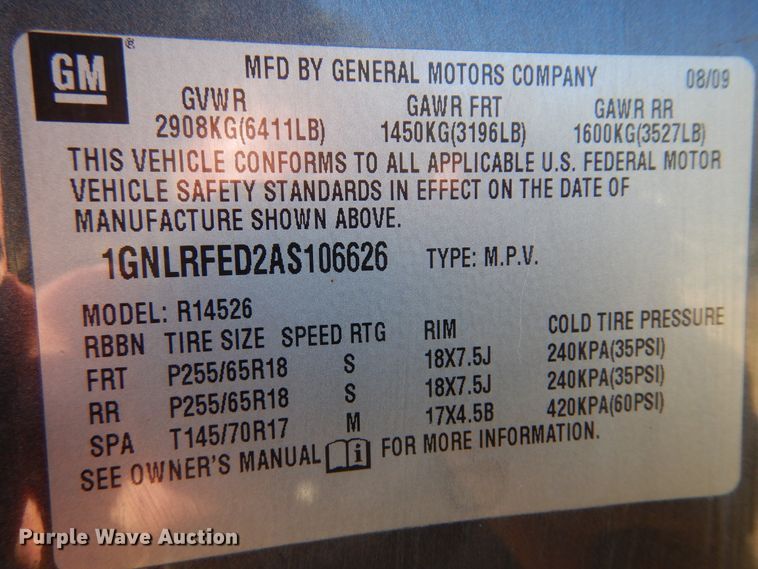 image for item DM5114 2010 Chevrolet Traverse  SUV