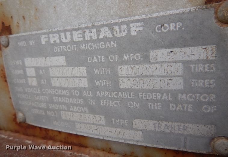 image for item DM5143 1972 Fruehauf  dry van trailer