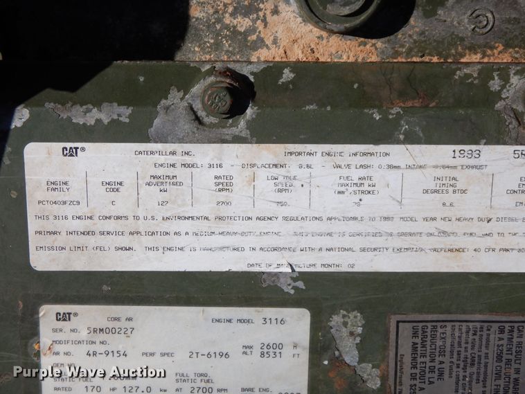 image for item DM6468 1994 Am General M35A3  flatbed truck