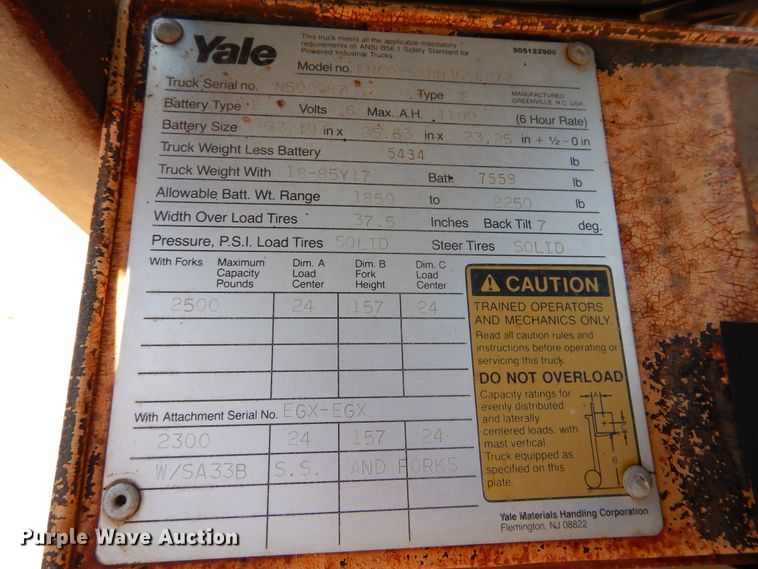 image for item DM6470 1990 Yale ERC025A  forklift