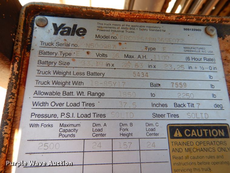 image for item DM6470 1990 Yale ERC025A  forklift