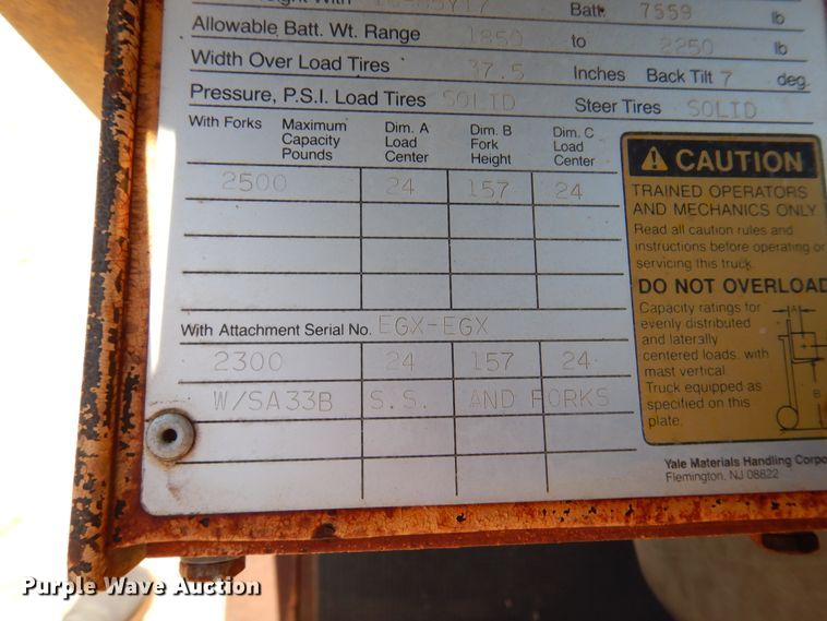 image for item DM6470 1990 Yale ERC025A  forklift