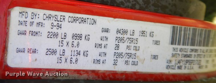 image for item HP9671 1995 Jeep Wrangler  SUV