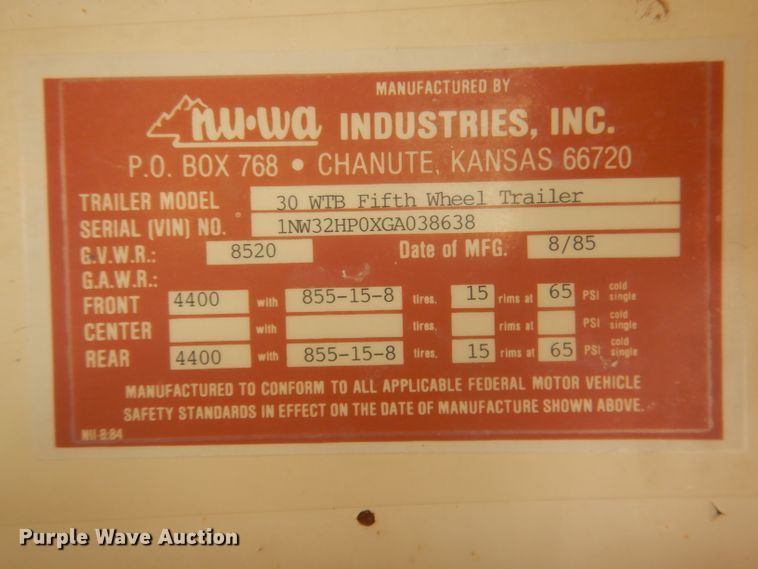 image for item HU9286 1986 Nuwa Hitchhiker  camper