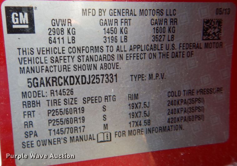 image for item IR9072 2013 Buick Enclave  SUV