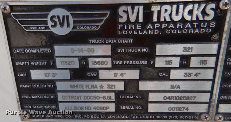 image for item IR9151 1999 Freightliner FL106  rescue vehicle