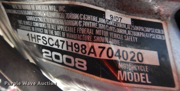 image for item IR9162 2008 Honda Goldwing  motorcycle